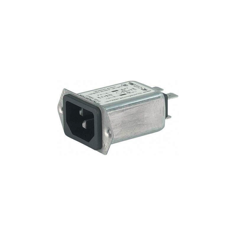 1 pcs - Schurter 6A, 250 V ac Male Panel Mount Filtered IEC Connector 5120.1004.0 None Fuse
