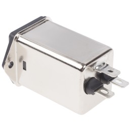 1 pcs - Schaffner 2A, 250 V ac Flange Mount IEC Inlet Filter FN9264-2-06, Faston