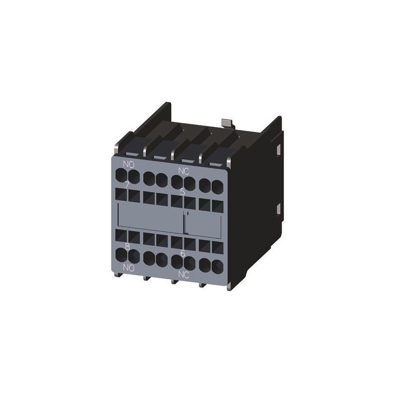 1 pcs - Siemens Auxiliary Contact, 2 Contact, 1NC + 1NO, Snap-On, Sirius Innovation