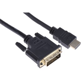 1 pcs - RS PRO 4K Male HDMI to Male DVI-D Single Link Cable, 1m