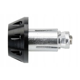 The end of the handlebar weights is black