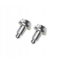 The end of the handlebar weights is silver