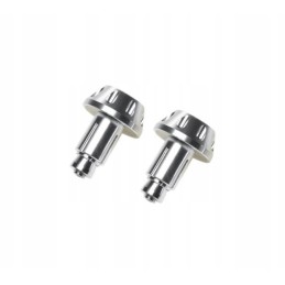 The end of the handlebar weights is silver