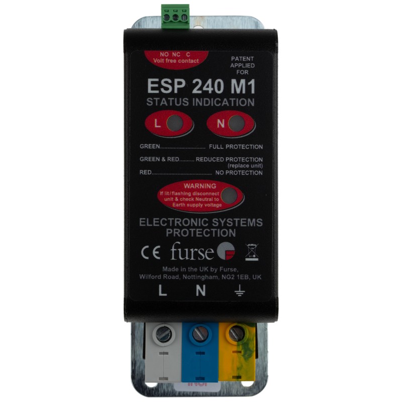1 pcs - WJ Furse, ESP M1 Surge Suppressor Unit 280 V Maximum Voltage Rating 6.25kA Maximum Surge Current Mains Surge Protector