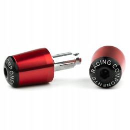 Universal red motorcycle handlebar weight ends