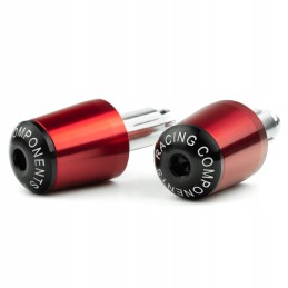 Universal red motorcycle handlebar weight ends