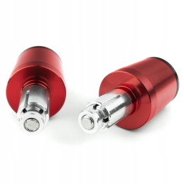 Universal red motorcycle handlebar weight ends