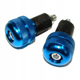 Blue handlebar tip for scooter, motorcycle