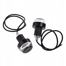 Handlebar ends with blue and yellow moto LEDs