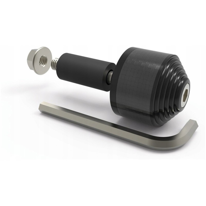 Oxford carb end 2 handlebar weights, black carbon, set