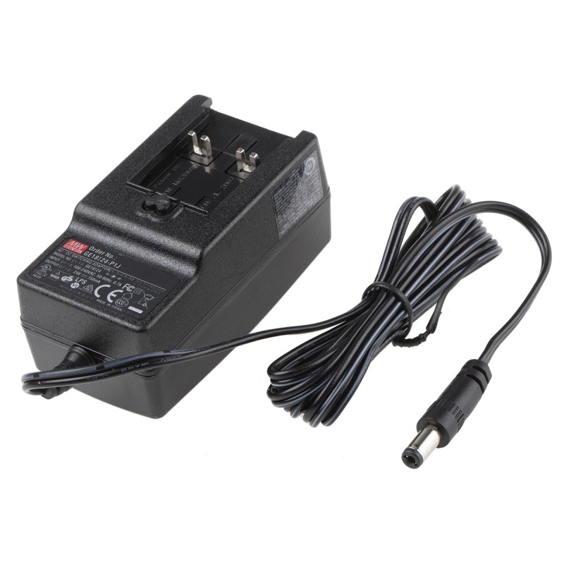 1 pcs - MEAN WELL 18W Plug-In AC/DC Adapter 24V dc Output, 750mA Output