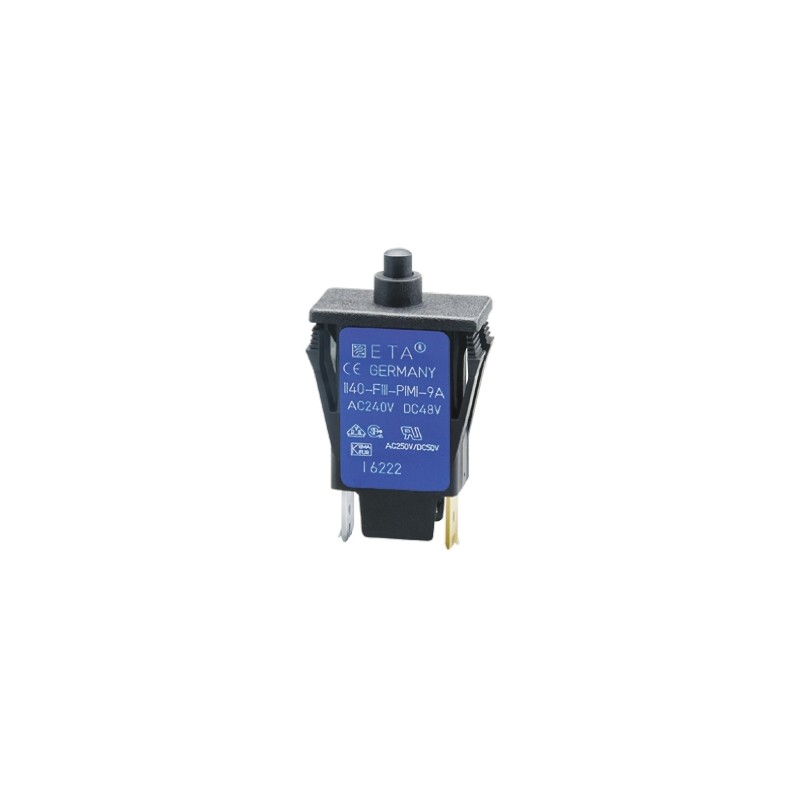1 pcs - ETA Thermal Circuit Breaker - 1140-F Single Pole 250V Voltage Rating Snap In, 8A Current Rating