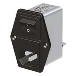 24 pcs - EPCOS 10A, 250 V ac/dc Panel Mount IEC Inlet Filter B84776M0010A000, Tab