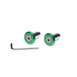 Green handlebar ends, set of 2