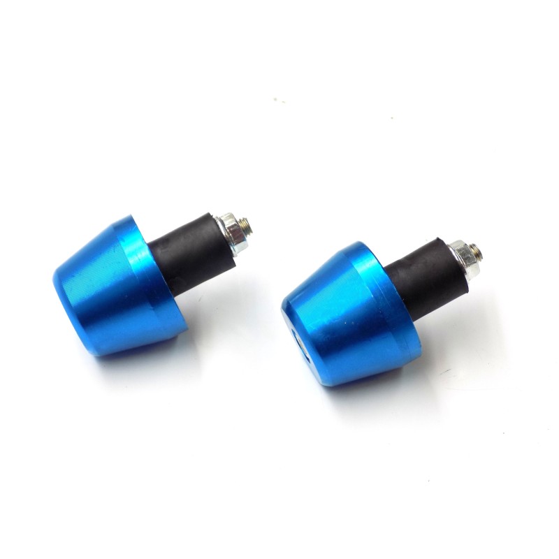 Blue handlebar tip for scooter, motorcycle