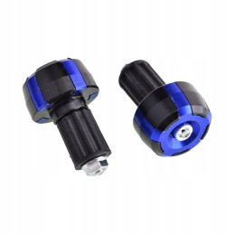 Blue handlebar weight ends for motor scooter