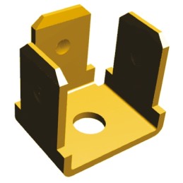 25 pcs - TE Connectivity FASTON .250 Uninsulated Male Spade Connector, PCB Tab, 6.35 x 0.81mm Tab Size