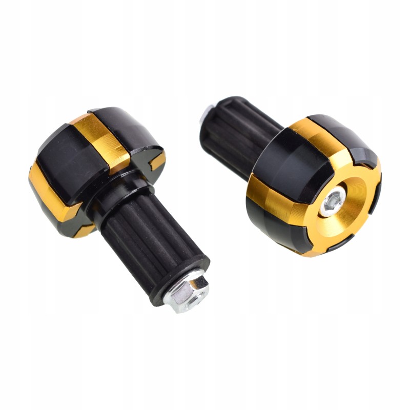 Gold motorcycle handlebar weight ends, set