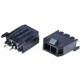 5 pcs - Molex Micro-Fit 3.0 Series Straight Through Hole PCB Header, 2 Contact(s), 3.0mm Pitch, 1 Row(s), Shrouded