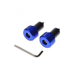 Blue handlebar tip for scooter, motorcycle
