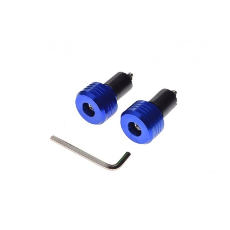 Blue handlebar tip for scooter, motorcycle