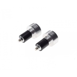 Silver handlebar end for scooter, motorcycle