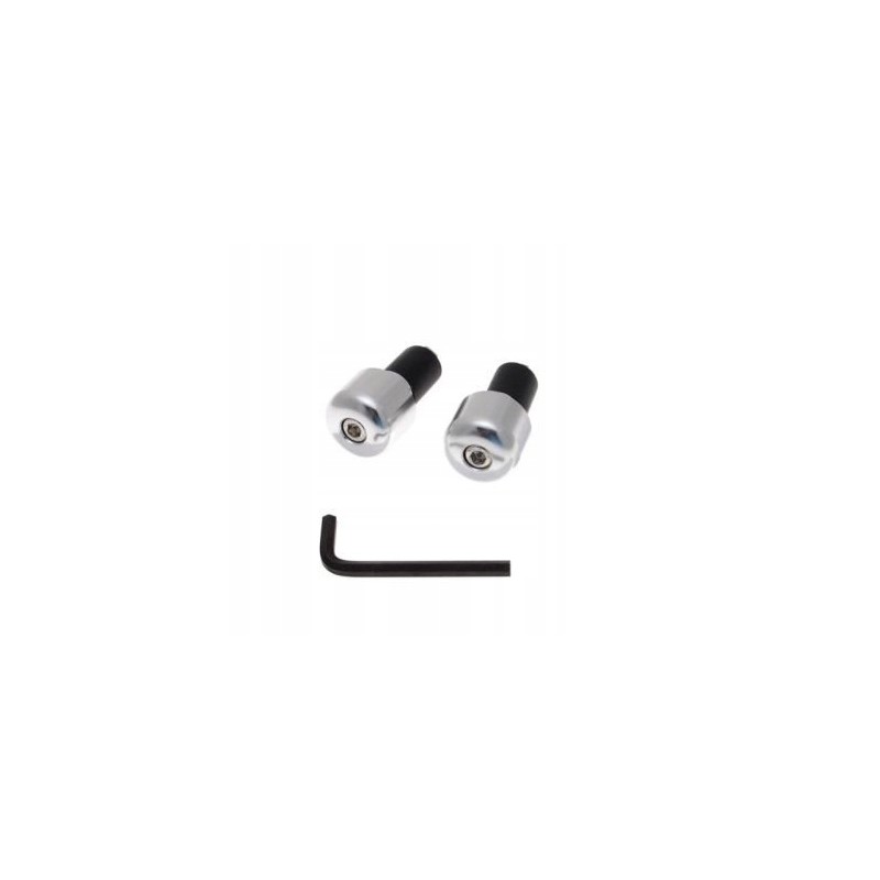 Silver handlebar end for scooter, motorcycle