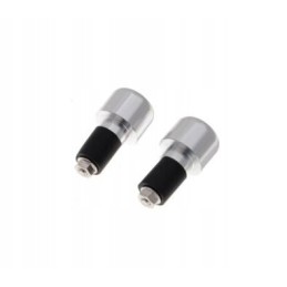 Silver handlebar end for scooter, motorcycle