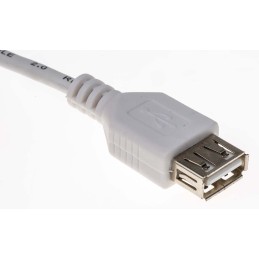 1 pcs - RS PRO USB 2.0 Cable, Male USB A to Female USB A USB Extension Cable, 1.8m
