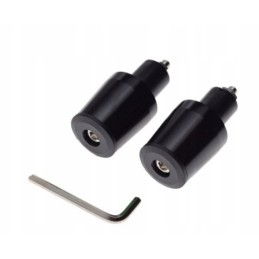 Black motorcycle handlebar ends