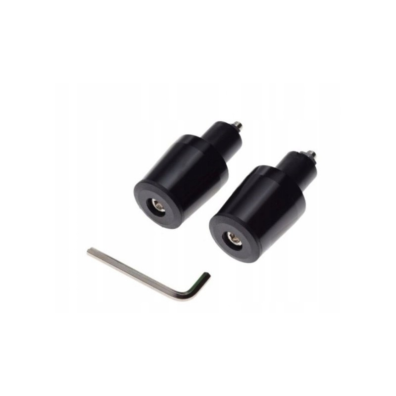 Black motorcycle handlebar ends