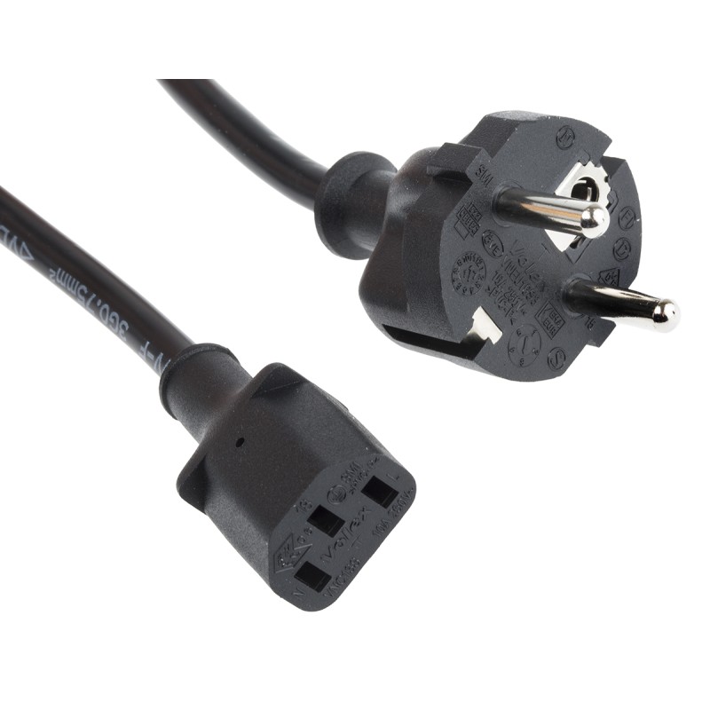 1 pcs - RS PRO IEC C13 Socket to CEE 7/7 Plug Power Cord, 1m