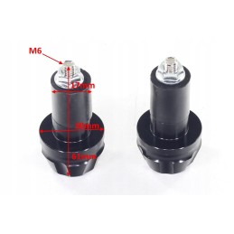 Handlebar ends, black, 17mm, set ox