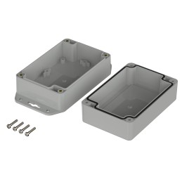 1 pcs - Bopla Euromas X Series Light Grey ABS Enclosure, IP66, IP68, IK07, Flanged, Light Grey Lid, 120 x 80 x 60.2mm