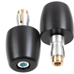 Black aluminum moto handlebar end weights