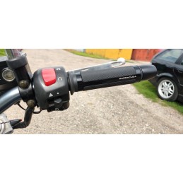 Black aluminum moto handlebar end weights