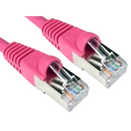 1 pcs - RS PRO Cat6a Straight Male RJ45 to Straight Male RJ45 Ethernet Cable, S/FTP, Pink LSZH Sheath, 1m, Low Smoke Zero