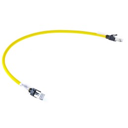1 pcs - Omron Cat6a Male RJ45 to Male RJ45 Ethernet Cable, FTP, STP, Yellow LSZH Sheath, 0.5m