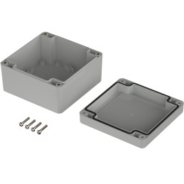 1 pcs - Bopla Euromas X Series Light Grey ABS Enclosure, IP66, IP68, IK07, Light Grey Lid, 105 x 105 x 60.1mm