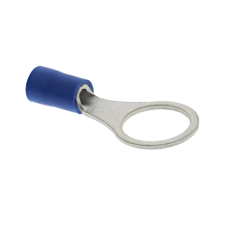1 Box of 1000 - JST, FV Insulated Ring Terminal, 10mm Stud Size, 1mm² to 2.6mm² Wire Size, Blue