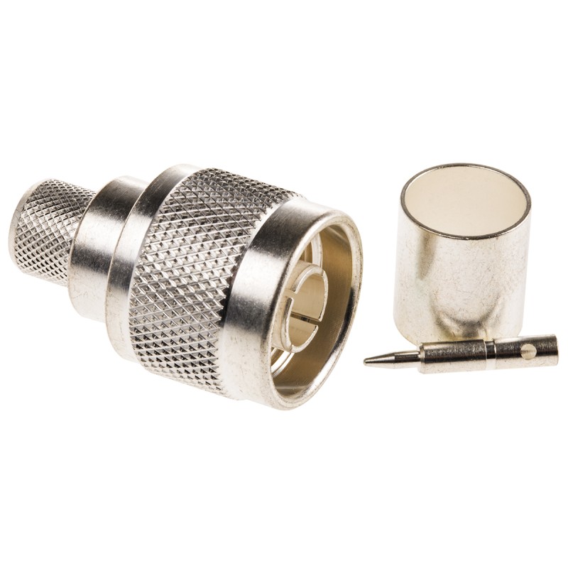 25 pcs - TE Connectivity, Plug Cable Mount N Connector, 50Ω, Crimp Termination, Straight Body