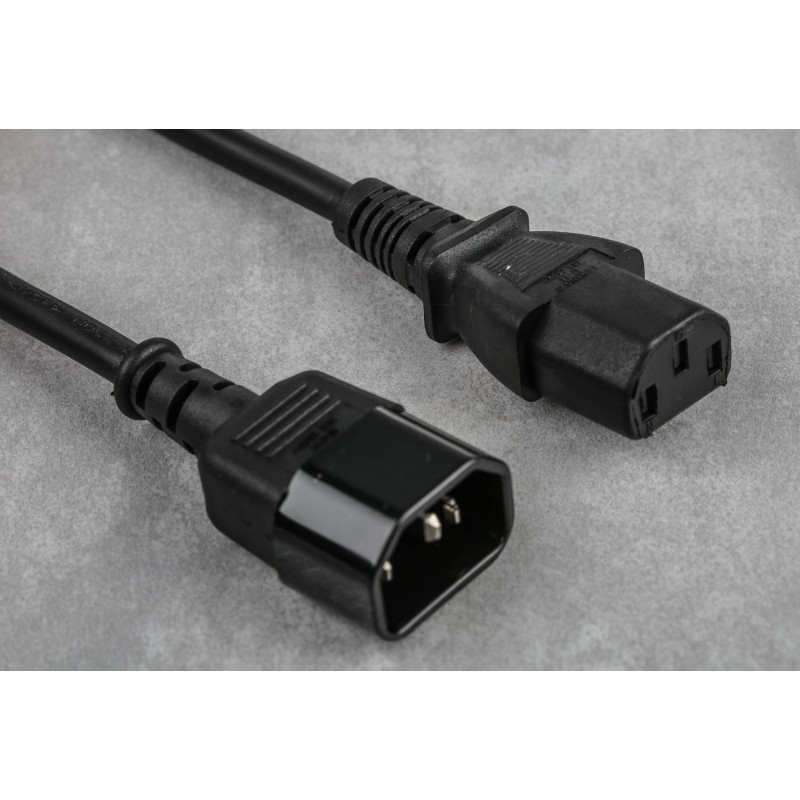 1 pcs - RS PRO IEC C13 Socket to IEC C14 Plug Power Cord, 2m