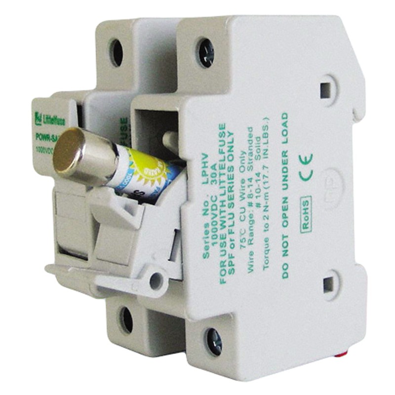 1 pcs - Littelfuse 30A Rail Mount Fuse Holder for 10 x 38mm Fuse, 1P, 1kV