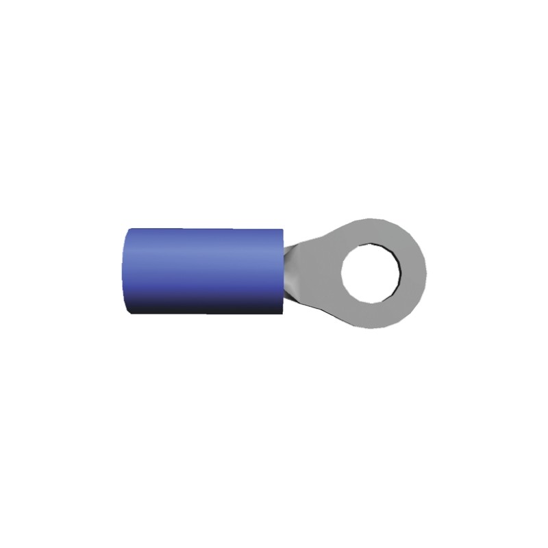 1 Box of 1000 - TE Connectivity, PIDG Insulated Ring Terminal, M4 Stud Size, 1mm² to 2.6mm² Wire Size, Blue