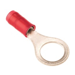 1 Box of 1000 - TE Connectivity, PIDG Insulated Ring Terminal, M8 Stud Size, 0.26mm² to 1.65mm² Wire Size, Red