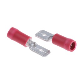 1 Box of 1000 - JST FVDDM Red Insulated Male Spade Connector, Tab, 6.3 x 0.8mm Tab Size, 0.25mm² to 1.65mm²