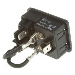 25 pcs - Schurter C20 Snap-In IEC Connector Male, 20A, 250 V