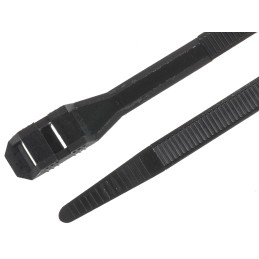 1 Bag of 100 - RS PRO Cable Tie, Double Locking, 265mm x 9 mm, Black Nylon, Pk-100