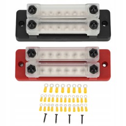 2 pcs black red power distribution block