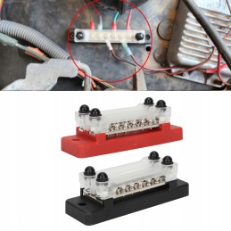 2 pcs black red power distribution block